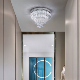 Living And Home 34W Modern Led Ceiling Light With K9 Crystal Shade, 6000K Cool White Lighting - thumbnail 4