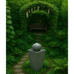 Mda Designs Osiris Outdoor Sphere And Column Water Feature Led Lit Self-Contained Garden And Patio Water Fountain - thumbnail 4