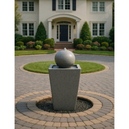 Mda Designs Osiris Outdoor Sphere And Column Water Feature Led Lit Self-Contained Garden And Patio Water Fountain - thumbnail 8