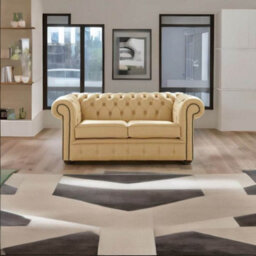 Chesterfield 2 Seater Shelly Angel Leather Sofa Settee Bespoke In Classic Style - thumbnail 3