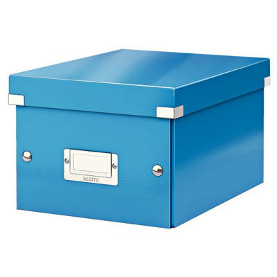 Leitz Wow Click & Store Blue Storage Box With Label Holder Small - image 1