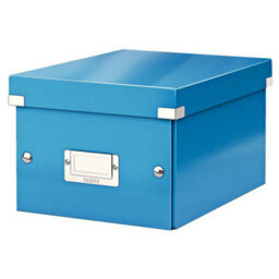 Leitz Wow Click & Store Blue Storage Box With Label Holder Small