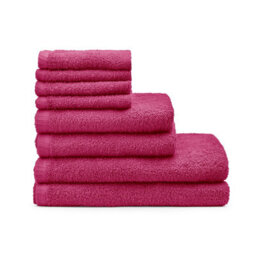 Catherine Lansfield Quick Dry Cotton 30X30 Cm, 50X85 Cm, 270X120 Cm 8 Piece Towel Set Hot Pink - thumbnail 3