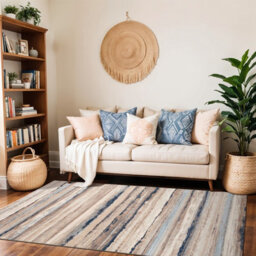 Livabliss Roma-Modern Grey Multicoloured Brown Living Dining Bedroom Rug 140 X 200 Cm Easy Care, Non Shedding - thumbnail 2