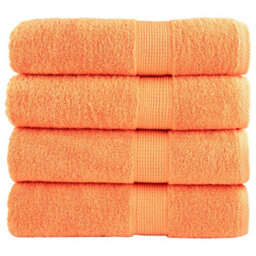 Berkfield Premium Shower Towels Solund 4 Pcs Orange 70X140 Cm 600 Gsm