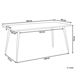 Beliani Dining Table Santiago Grey Concrete Effect 160 Cm 80 Cm - thumbnail 3