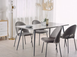 Beliani Dining Table Santiago Grey Concrete Effect 160 Cm 80 Cm - thumbnail 2
