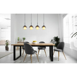 Luminosa Lighting Luminosa Barry Bar Pendant Ceiling Light Matt Black Balls Smoke Glass Shade 4X E27 - thumbnail 4