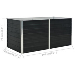 Berkfield Raised Garden Bed Anthracite 160X80X77 Cm Galvanised Steel - thumbnail 7