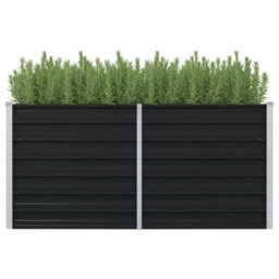 Berkfield Raised Garden Bed Anthracite 160X80X77 Cm Galvanised Steel - thumbnail 1