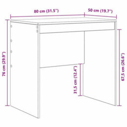 Berkfield Desk White 80X50X76 Cm Engineered Wood - thumbnail 8