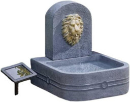 Lion Head Fountain Modern Rock Fall Water Fountain - Solar Powered Resin Recycling Water Feature - thumbnail 7