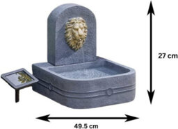 Lion Head Fountain Modern Rock Fall Water Fountain - Solar Powered Resin Recycling Water Feature - thumbnail 6