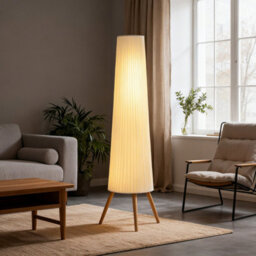 Homcom Dimmable Standing Lamp With Foot Switch, White And Natural - thumbnail 8