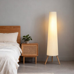Homcom Dimmable Standing Lamp With Foot Switch, White And Natural - thumbnail 9