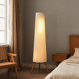 Homcom Dimmable Standing Lamp With Foot Switch, White And Natural - thumbnail 6