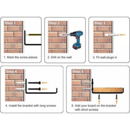 Heavy-Duty Black Scaffold Board Shelf Brackets(Set Of 4)Floating Metal Shelves - thumbnail 6