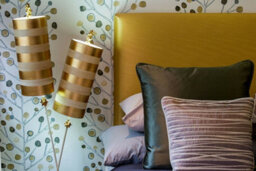Stylish Cream Shade Table Lamp With Gold And White Finish - E27 Led Compatible - thumbnail 2