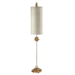 Stylish Cream Shade Table Lamp With Gold And White Finish - E27 Led Compatible - thumbnail 1