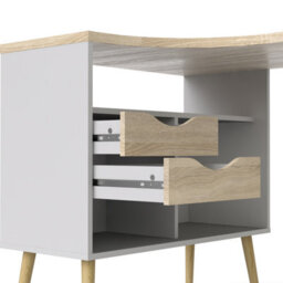 Furniture To Go Oslo Desk 2 Drawer In White And Oak - thumbnail 8