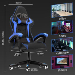 Onemill Ergonomic Gaming And Office Chair With Adjustable Features, Lumbar Support, And Stylish Color Options(Black-Blue) - thumbnail 5