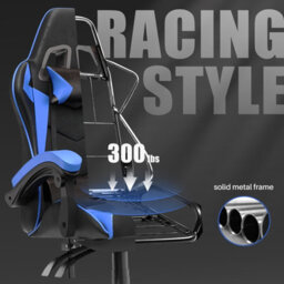 Onemill Ergonomic Gaming And Office Chair With Adjustable Features, Lumbar Support, And Stylish Color Options(Black-Blue) - thumbnail 3