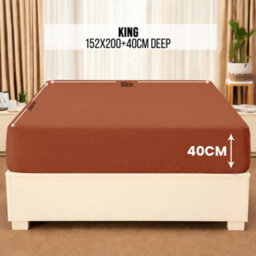Aspire Homeware Rust Fitted Sheet 40 Cm Extra Deep Pocket Hypoallergenic Bed Sheet Microfiber (L)200Cm X (W)152Cm,king - thumbnail 7