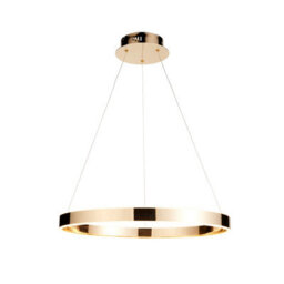 Loops Sleek Modern Ceiling Pendant Light In French Gold With Frosted Acrylic Shade - thumbnail 6