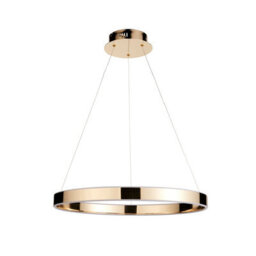 Loops Sleek Modern Ceiling Pendant Light In French Gold With Frosted Acrylic Shade - thumbnail 8