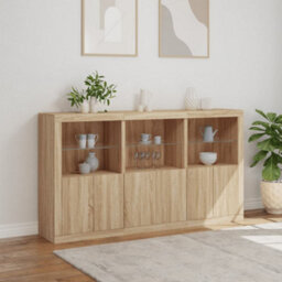 Vidaxl Sideboard With Led Lights Sonoma Oak 181.5X37X100 Cm - thumbnail 4