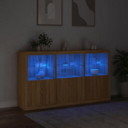 Vidaxl Sideboard With Led Lights Sonoma Oak 181.5X37X100 Cm - thumbnail 5