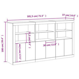Vidaxl Sideboard With Led Lights Sonoma Oak 181.5X37X100 Cm - thumbnail 3