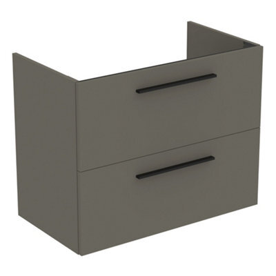 Ideal Standard I.life A Standard Matt Quartz Grey Wall-Mounted Bathroom Vanity Unit (H) 630mm (W) 800mm - image 1