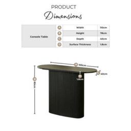 Furniturebox Uk Penrose Rounded Walnut Wood & Marble Effect Console Table - thumbnail 7