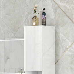Kleankin High Gloss Bathroom Floor Cabinet Storage Cupboard With Doors - thumbnail 8