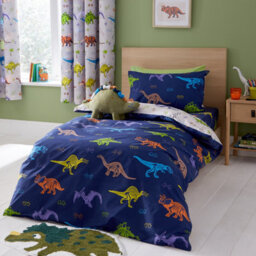Catherine Lansfield Bedding Prehistoric Dinosaurs Reversible Duvet Cover Set With Pillowcases Natural - thumbnail 2