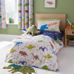 Catherine Lansfield Bedding Prehistoric Dinosaurs Reversible Duvet Cover Set With Pillowcases Natural - thumbnail 1