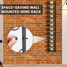 Costway 12 Bottles Wall Mounted Wine Rack Hanging Wine Display Metal Wine Bottle Holder - thumbnail 8