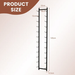 Costway 12 Bottles Wall Mounted Wine Rack Hanging Wine Display Metal Wine Bottle Holder - thumbnail 2