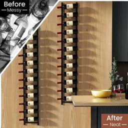 Costway 12 Bottles Wall Mounted Wine Rack Hanging Wine Display Metal Wine Bottle Holder - thumbnail 7