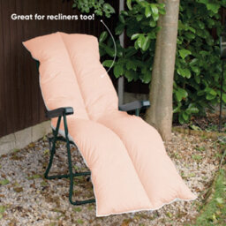 Outdoor Sunlounger Cushion 60 X 190Cm Polycotton With Hollowfibre Filling,  Made In The Uk, Universal Fit Elastic Strap - thumbnail 4
