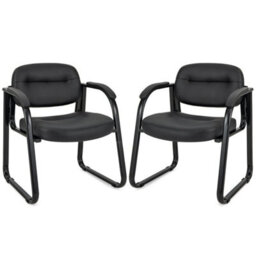 2 Pcs Meeting Office Chairs Leather Reception Chairs Guest Chairs Home - thumbnail 1