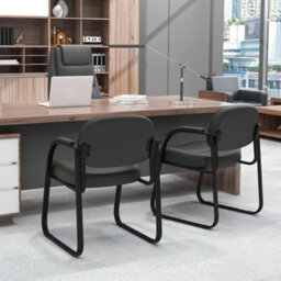 2 Pcs Meeting Office Chairs Leather Reception Chairs Guest Chairs Home - thumbnail 6