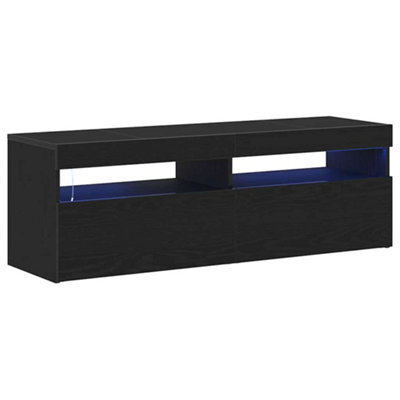 Berkfield Modern Tv Cabinet With Led Black Oak 120X35X40 Cm Engineered Wood - image 1