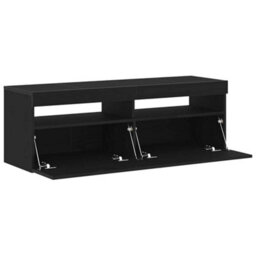 Berkfield Modern Tv Cabinet With Led Black Oak 120X35X40 Cm Engineered Wood - thumbnail 4