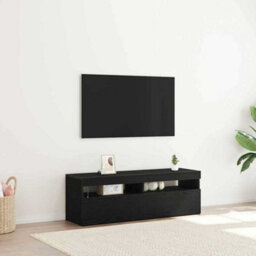 Berkfield Modern Tv Cabinet With Led Black Oak 120X35X40 Cm Engineered Wood - thumbnail 2