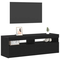 Berkfield Modern Tv Cabinet With Led Black Oak 120X35X40 Cm Engineered Wood - thumbnail 3