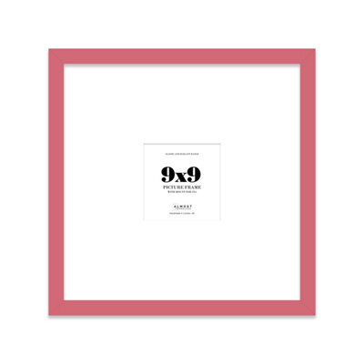 "9X9"" Pink Picture Frame - 9X9"" Square Frame With 5X5"" Mount For 9X9""/5X5"" Pictures Moderrn Style Thin Edge, 1 Pack" - image 1