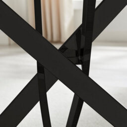 Furniturebox Uk Leonardo 4-Seater Dining Table With Glass Marble Effect Top And Black Legs - thumbnail 5