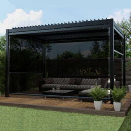Primrose Living Primrose Single Charcoal Dropdown Side Shade For 3X4M Deluxe Veranda - thumbnail 3